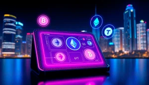 Engage with the gaurda wallet showcasing multiple cryptocurrencies in a digital interface.