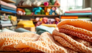 Verken de veelzijdigheid van wafel katoen met prachtige texturen en kleuren in deze stofvoorstelling.