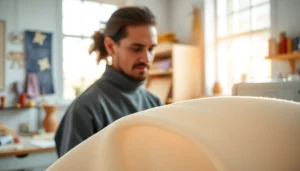 Gebruik van ongebleekt katoen in een creatieve naaiomgeving met vakkundige details.