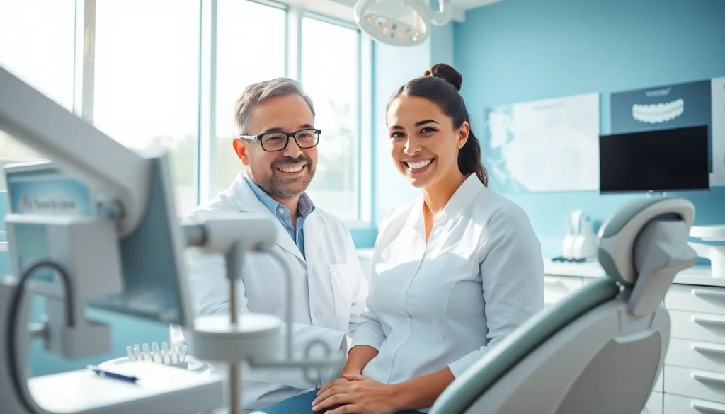 Braces Myrtle Beach consultation with a friendly orthodontist in a bright modern office.