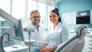 Braces Myrtle Beach consultation with a friendly orthodontist in a bright modern office.